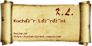 Kuchár Lóránt névjegykártya